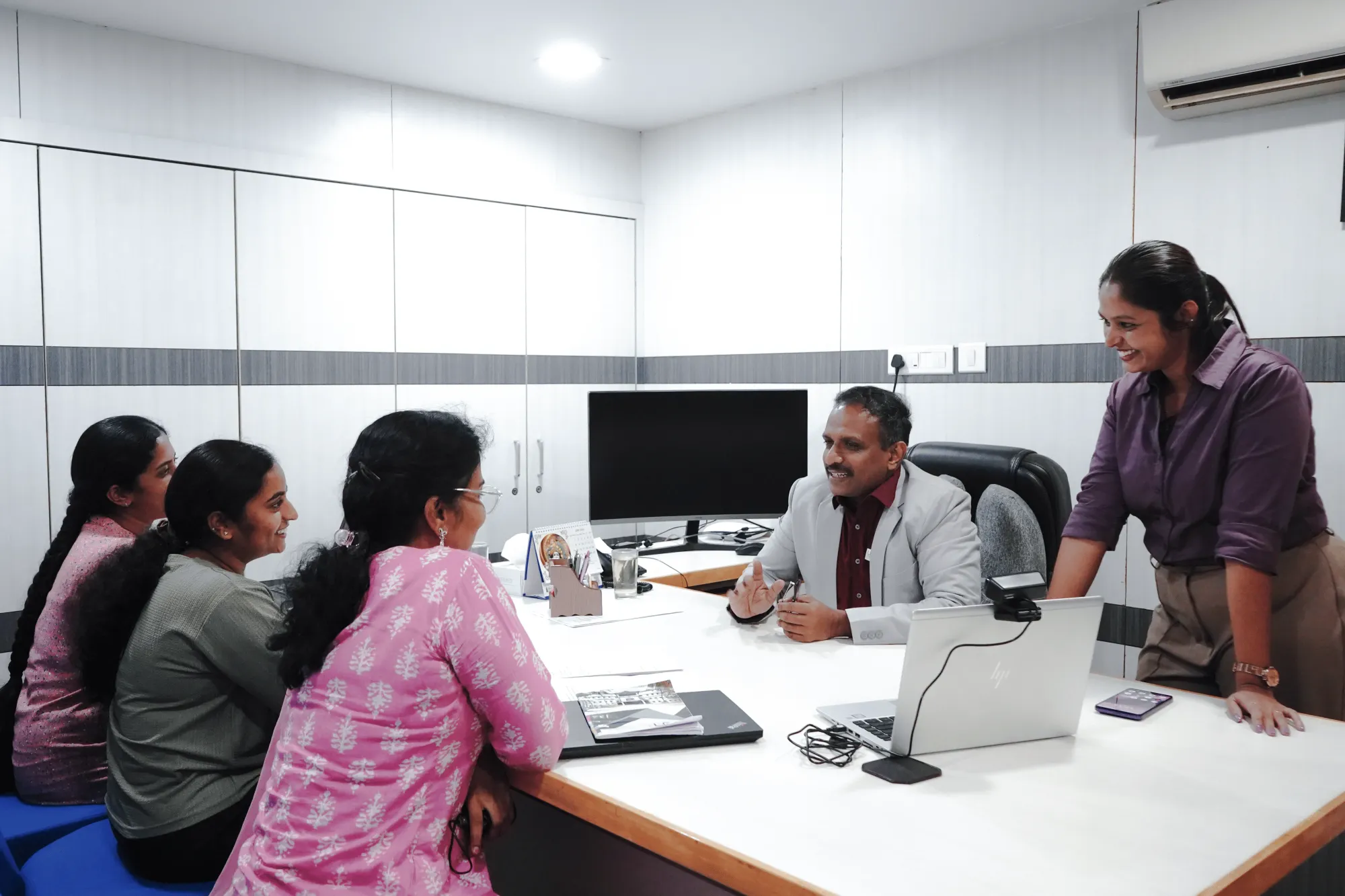 Director in strategic meeting
